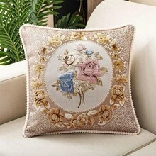 Vỏ gối thêu phong cách Châu Âu cổ điển, 19,7" X 19,7", thích hợp để trang trí nhà cửa - Nhiều màu - Xem 16