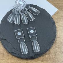 12/24pcs Clear Magnetic Attraction Nail Art Color Palette Easy To Disassemble Nail Sample Sticks Acrylic Practice Nail Tips Color Card Practice Fake Nail Card Display Chart For Nail Salon & Home Manicure Tools - Multicolor - View 4