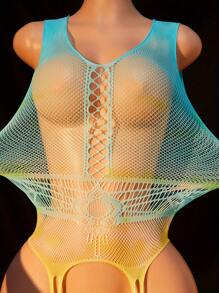 A Sexy Lingerie, Women's New Erotic Lingerie Sexy Body Shaping One-Piece Mesh Stockings Tight Open Garter Skeleton See-Through,Lingerie For Women,Sexy Lingerie For Women Naughty Outfits,Hand Washable,Lingerie For Women