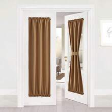 Local Warehouse- Door Curtain Panel, Grey French Door Curtains Blackout Thermal Insulated Curtain Sidelight Privacy For Window/Living Room/Doorways/Classroom (25W By 72L Inches, 1 Panel) - Gold Brown - 查看 8