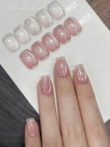 12ml Spring Summer Nails Pink White Glitter Cat Eye Nail Gel Nail Polish 2025 New Style Super Flash Super Bright Crystal Cat Eye Gel Nail Salon Exclusive Nail Art Nail Supplies