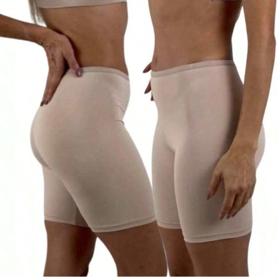 Shorts Second Skin Shorts For Women To Wear Under The Dress Bermuda Petticoat High Waist Comfortable Cool - 米色 - 查看 1