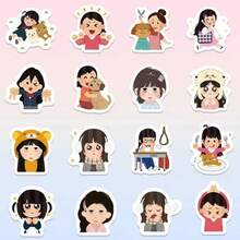 110 Irasutoya Japanese Villain Stickers Ins Two-Dimensional Anime Surrounding Cartoon Diy Mobile Phone Shell Stickers - Multiple Colors - View 2