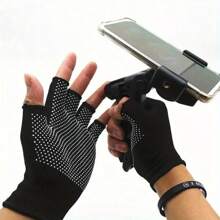1 Pair Breathable Non-Slip Half Finger Gloves, Suitable For Cycling, Hiking And Workout