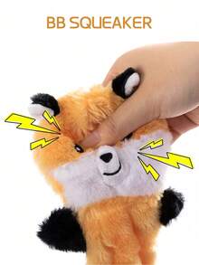 PETSIN 1 件宠物毛绒吱吱玩具，浣熊和松鼠形状咀嚼玩具，耐用的狗/猫出牙和咬玩具，适合自玩和训练