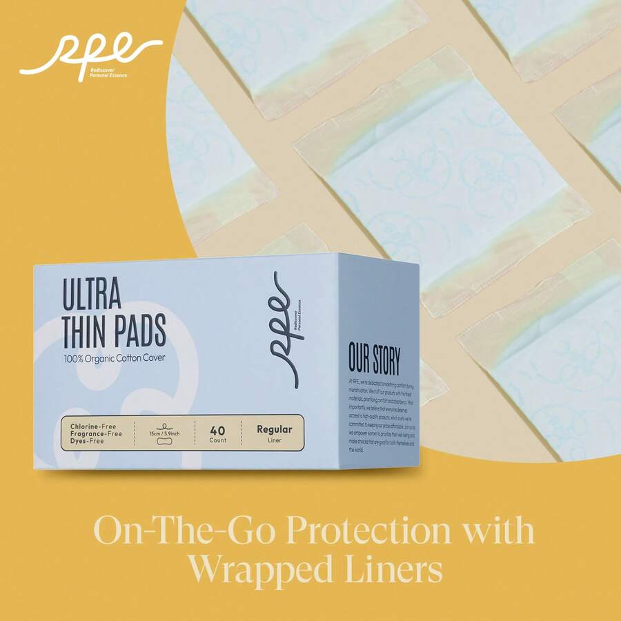 RPE Life Regular Liners - 100% Organic Cotton, Daily Comfort, And Light Protection - 15cm - View 1