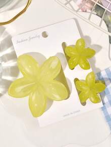 3 件套波西米亚雏菊发夹，芥末黄，多种尺寸，适合海滩度假，小号和大号