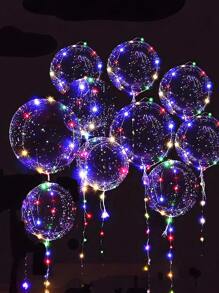 12pcs (6 Sets) - LED Balloon Light String, Transparent Balloon Design, Birthday, Wedding, Anniversary, Valentine's Day, Summer Beach Party Decoration, Indoor Party Decoration, Colorful