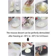 OCPO KITCHEN Forma silikonowa do pieczenia Bubble, silikonowa forma na świece, francuskie formy deserowe do ciasta musowego, czekoladowego puddingu, galaretki, sernika, lodów, w kształcie kostki (6 wnęk)