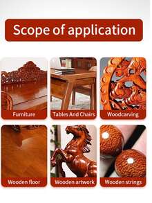 天然木蜡 50ML/100ML/150ML/200ML 木家具抛光蜡，木制家具护理清洁剂，适用于地板、桌子、椅子、橱柜 - 透明色 - 查看 6