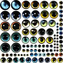 100PCS 30/25/20/16/12/8/6mm Assorted Mixed Size Eyes Glass Cabochon Clay Making Sculptures Props Findings Jewelry Making -Suitable For The Start Of The School Year