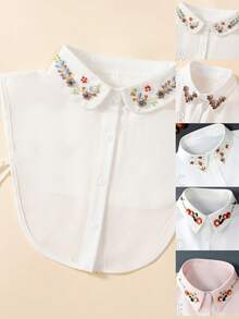 1pc Handmade Beaded Versatile False Collar, Decoration For Sweaters, Sweatshirts, Work Shirts, Spring And Autumn - Multicolor - View 11