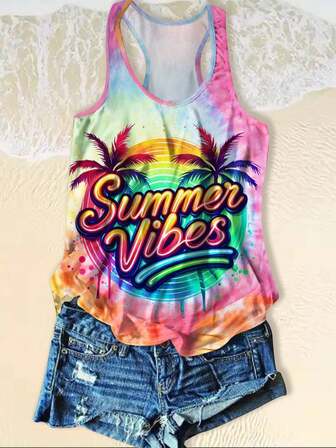 Lightweight, Elegant & Versatile Women's V-Neck Blouse With Tropical Rainforest, Beach, Sunshine And Coconut Tree Print, Suitable For Casual Wear, Vacation, And Office, Spring/Summer