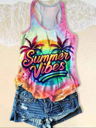 Lightweight, Elegant & Versatile Women's V-Neck Top With Tropical Rainforest, Beach, Sunshine And Coconut Tree Print, Suitable For Casual Wear, Vacation, And Office, Spring/Summer