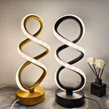1 Stück kreative doppelhelix-Schreibtischlampe, Aluminiumlegierung Textur Kleine Tischlampe, 3 Farben dimmbar, geeignet für Büro, Schlafzimmer, Wohnzimmer Dekoration, USB betrieben, Urlaubsgeschenk zu Weihnachten, Halloween