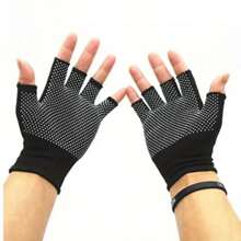 1 Pair Breathable Non-Slip Half Finger Gloves, Suitable For Cycling, Hiking And Workout