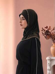 1pc Women's Instant Hijab, Convenient Chin Cover Hijab, Solid Color Fashion Hijab, Suitable For Ramadan And Daily Wear For Dress - Chin-covered Turban Hat - View 13