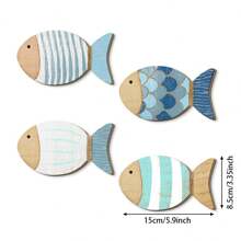 1Pc/4Pcs Cute Wooden Tropical Fish Wall Decor,Mini Beach Nautical Coastal Theme Fish Wall Art Wood Fish Wall Art Lake House Ocean Decor Vintage Ornaments For Home Bathroom Bedroom(DIY Paste) Room Decor Bedroom Decor Home Decor
