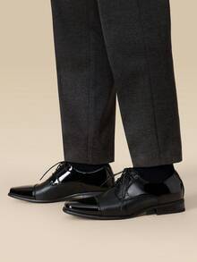 Men's Oxfords Lace-Up Comfortable Fashion Shoes For Wedding Office Work Valentines - Black - View 5