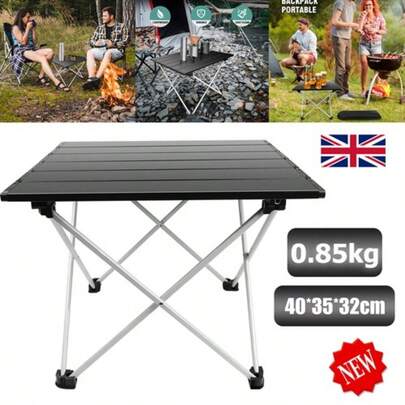 AutoFu Outdoor Portable Folding Table Aluminum Alloy Camping Party Picnic Table With Carry Bag, Lightweight Easy To Carry, For Hiking BBQ