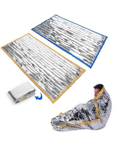 Saco de dormir para primeiros socorros de emergência ao ar livre, saco de dormir com envelope de resgate térmico, equipamento de proteção de emergência, cobertor de resgate com protetor solar