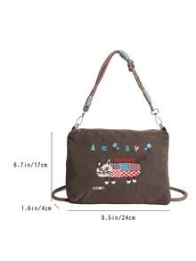 Bolso de hombro de mujer con estampado animal de tela compuesta, versátil y de moda lujosa