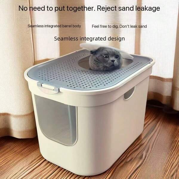 Cat Litter Box, Fully Enclosed, Odor-Eliminating, Top-Mounted, Extra-Large, Splash-Proof Cat Box, Cat Sand Box, Cat Toilet, Cat Supplies