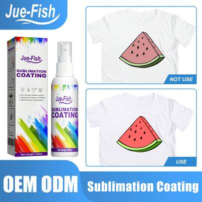 Jue-Fish Sublimation Coating Spray Clothing Ironing, Heat Transfer Printing, Wear-Resistant, Stain-Resistant, Multi-Purpose And Good Adhesion