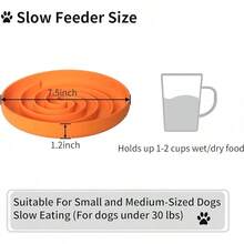 Slow Feeder Dog Bowls, Dishwasher Microwave  Silicone Puppy Puzzle Bowl With Non-Slip Design Eating (Green) - 綠色和橙色 - 查看 6