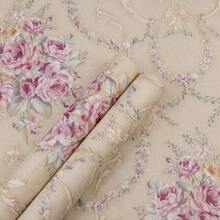 1 Roll Of 1m/2m/3m/5m/7m/10m Flowers Self-Adhesive Contact Paper Removable And Peeled Off Suitable For Dormitory Bedroom Background Wall Decoration Wallpaper Self-Adhesive Wallpaper Vinyl Home Decoration Stickers Wall Paper Wall Stickers Room Decor Wall Sticker
