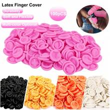 100PCS Disposable Finger Cover Rubber Gloves Non-Slip Anti-Static Latex Finger Cot Fingertip Protector Finger Thumb Sleeve Glove - Multicolor - View 3