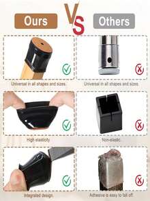 4/8/16/24/36pcs Furniture Leg Floor Protectors, Suitable For Hardwood Floors, Furniture Pads, Chair Leg Sliders, Silicone Chair Leg Covers, Prevent Floor Scratches And Reduce Noise, Applicable For Kitchen, Living Room, Bedroom, Cafe, 3 Styles Available - Black Light Brown - View 6