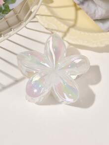 1 pieza Pinza para el cabello con estilo bohemio y diseño de flor colorida con acabado metálico brillante tipo cola de sirena, accesorio para el cabello para playa y vacaciones, pinza, agarre, recogedor de cabello, accesorio para mujer para outfits de verano - Multicolor - Ver 2