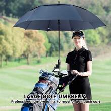 68 Inch Automatic Open Golf Umbrellas Extra Large Oversized Double Canopy Ventilated Windproof Waterproof Stick Umbrellas - Navy Blue - Navy Blue - View 9