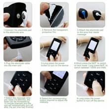 Unidad TENS de 40 intensidades de 2 canales recargable con 10 almohadillas de electrodos reutilizables. Estimulador muscular con pantalla grande para masaje de todo el Body