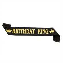Fashionable "Birthday King" Epaulet And Sash Set, Suitable For Men's Birthday Party, Holiday Party Decoration And Cosplay Accessories