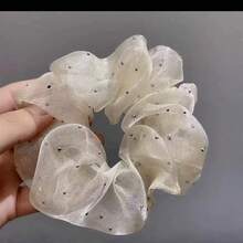 1/2/4pcs Hair Scrunchies, Women Rhinestone Mesh Hair Ties, Simple Ponytail & Bun Holders ,Scrunchy Head Accessories