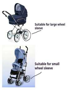 2pcs/1set Baby Stroller Wheel Covers, Large Universal Baby Stroller Wheel Protectors, Elastic Polyester Dust-Proof Wheel Covers For Outdoor/Rainy Day Use, Clean Indoor Floors, Ideal Thanksgiving & Christmas Gifts
