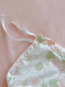 1套碎花兔子床上用品套装，4件套，温暖少女风，涤纶纤维柔软亲肤，适合女性卧室和宿舍装饰，四季皆宜（1个被套+1个床单+2个枕套），不含填充物，枕套图案随机裁剪