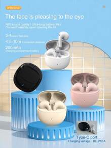 Auriculares inalámbricos Bluetooth semi-in-ear, audífonos estéreo a prueba de ruido con batería de larga duración y baja latencia, auriculares para juegos