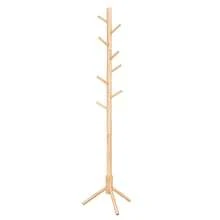 Attaccapanni da Terra, Appendiabiti in Legno a Forma di Albero, 8 Ganci, 3 Altezze, per Vestiti Cappelli Borse, Ingresso Camera da Letto Ufficio, Naturale, Regalo Natale - Naturale - Visualizzare 7