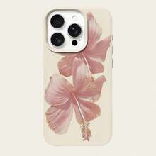 1 szt. TPU Dreamy Pink Hibiscus Flower Pattern Phone Case Kompatybilny ze smartfonami //Redmi