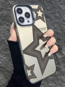 Apple Y2k 1pc Gray Starry Gradient Pattern Phone Case