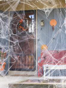 1 Stück/3 Stücke/5 Stücke - Gruseliges dehnbares Spinnennetz Deko - Perfekt gruseliges Netz für Spukhaus, Bar, Zimmer und Heim Dekorationen - Ideales Feriengeschenk für Halloween, Día de los Muertos und Osterfeiern Halloween Deko Herbst Deko Zimmer Deko