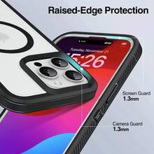 Rugged MagSafe Defender Phone Case Compatible With IPhone 16 / 15 / 14 / 13 / 16E / Plus / Pro / Pro Max / - màu đen - Xem 7