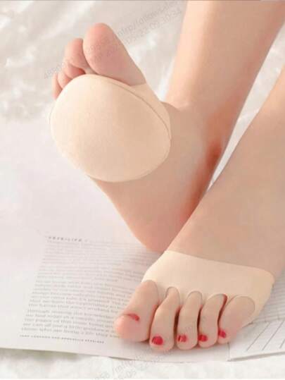 2 pares de almohadillas para la parte delantera del pie, tamaño 1/2, calcetines invisibles para el verano, plantillas antideslizantes, antipalanca y antifrición, cojines de espuma suave, adecuados para zapatos grandes, esenciales para el hogar, viajes y salidas, se adaptan a todo tipo de calzado, protege los pies