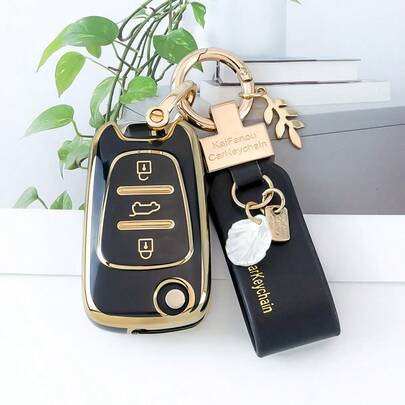Carry 1 Pc Exquisite And Cute Keychain;3 Buttons Flip Folding Remote Key Case, Car Remote Key Bag For I20 For I30 For IX35 For I35 For Accent For Kia For Picanto For Sportage For K5