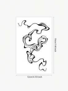 1-3pcs Waterproof And Sweatproof Washable Non-Reflective Temporary Tattoo Stickers Couple Tattoo Art Red Silk Scarf Ribbon Suitable For Daily Use By Fashionable People - Black - View 2