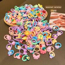 30 Piece Set Of Women's Spiral Hair Loop Set, Cute High Elasticity Hair Rope That Does Not Damage Hair, Cute Headband, Suitable For Ponytails And Styling - 彩色 - 查看 2