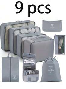 9 pièces Trousse de maquillage pour voyage d'été, organisateur de voyage portable et étanche, sac de toilette multifonction, boîtes de rangement de vêtements grande capacité, accessoires de voyage, sacs de compression gain de place, pochettes étanches. Convient pour sac à cosmétiques, sac de toilette, sac de plage, organisateur de cosmétiques, sac à maquillage, sac de rangement, sac à chaussures, boîte de rangement, fourre-tout, sac de voyage, accessoires de voyage. Excellent cadeau pour les amis, les parents, un anniversaire.